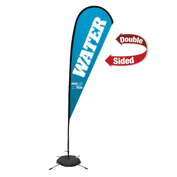 11.5ft Premium Teardrop Sail Sign Kit Double-Sided with Scissor Base